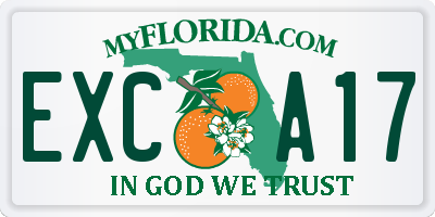 FL license plate EXCA17