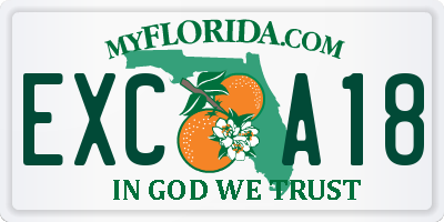 FL license plate EXCA18