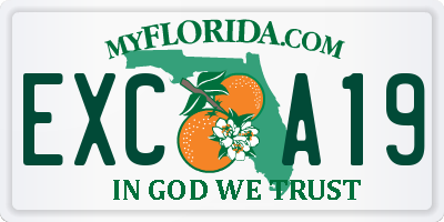 FL license plate EXCA19