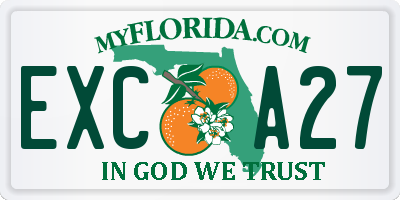 FL license plate EXCA27