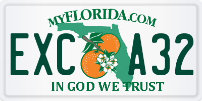 FL license plate EXCA32