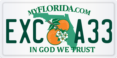 FL license plate EXCA33