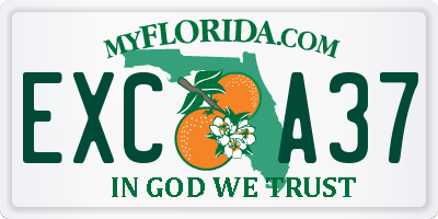 FL license plate EXCA37