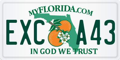 FL license plate EXCA43