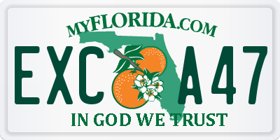 FL license plate EXCA47