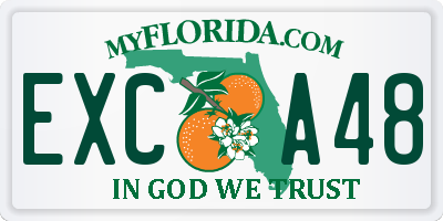 FL license plate EXCA48
