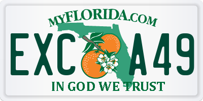 FL license plate EXCA49