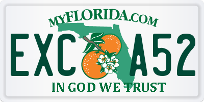 FL license plate EXCA52