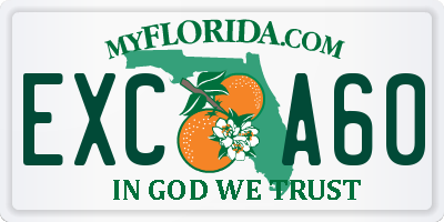 FL license plate EXCA60