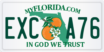 FL license plate EXCA76