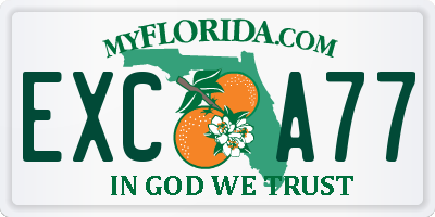 FL license plate EXCA77