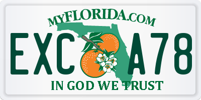 FL license plate EXCA78