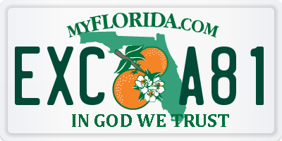 FL license plate EXCA81