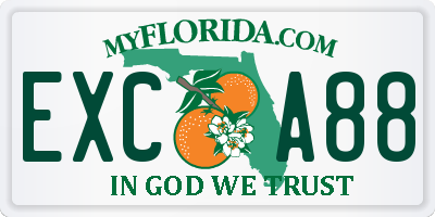 FL license plate EXCA88