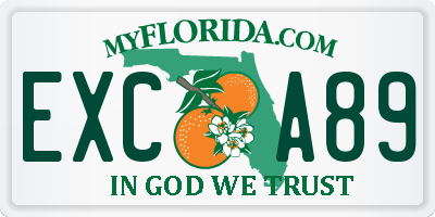 FL license plate EXCA89