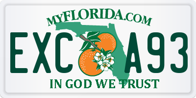 FL license plate EXCA93