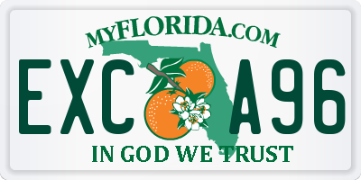 FL license plate EXCA96