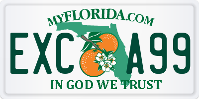 FL license plate EXCA99