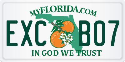 FL license plate EXCB07