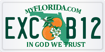FL license plate EXCB12