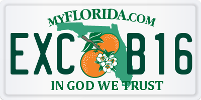 FL license plate EXCB16