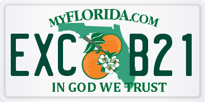 FL license plate EXCB21