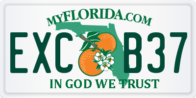 FL license plate EXCB37