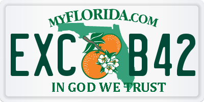 FL license plate EXCB42