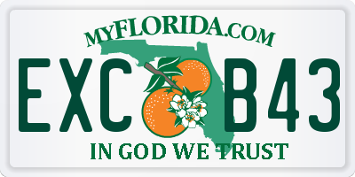 FL license plate EXCB43