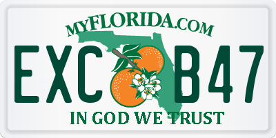FL license plate EXCB47