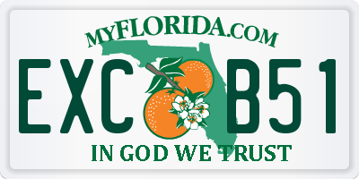FL license plate EXCB51