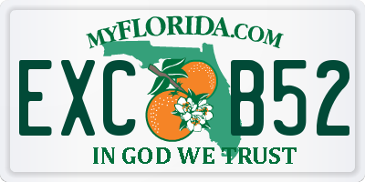 FL license plate EXCB52