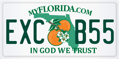 FL license plate EXCB55