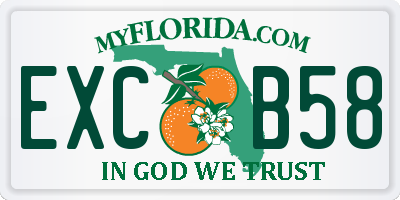 FL license plate EXCB58