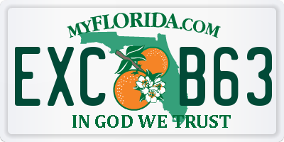 FL license plate EXCB63