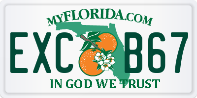 FL license plate EXCB67