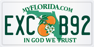 FL license plate EXCB92