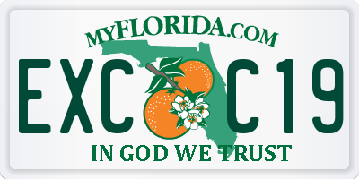 FL license plate EXCC19