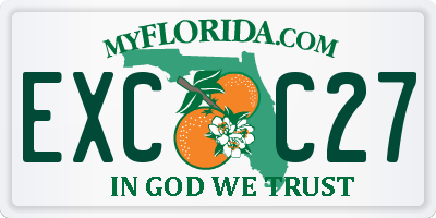 FL license plate EXCC27
