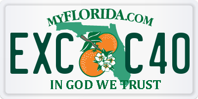 FL license plate EXCC40