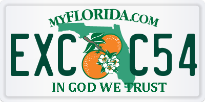 FL license plate EXCC54