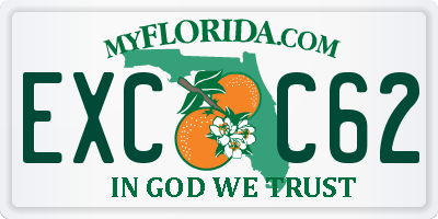 FL license plate EXCC62