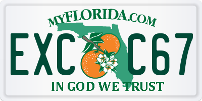 FL license plate EXCC67