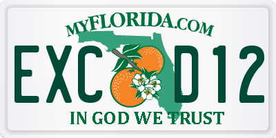 FL license plate EXCD12
