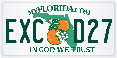 FL license plate EXCD27