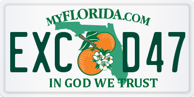 FL license plate EXCD47
