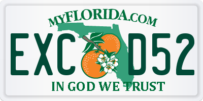 FL license plate EXCD52