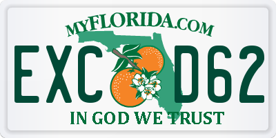 FL license plate EXCD62