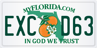 FL license plate EXCD63
