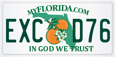 FL license plate EXCD76